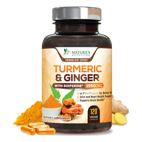 Cúrcuma 1950 Mg Con Jengibre Y Bioperine | Alta Absorción Y Apoyo Articular - Imagen 1
