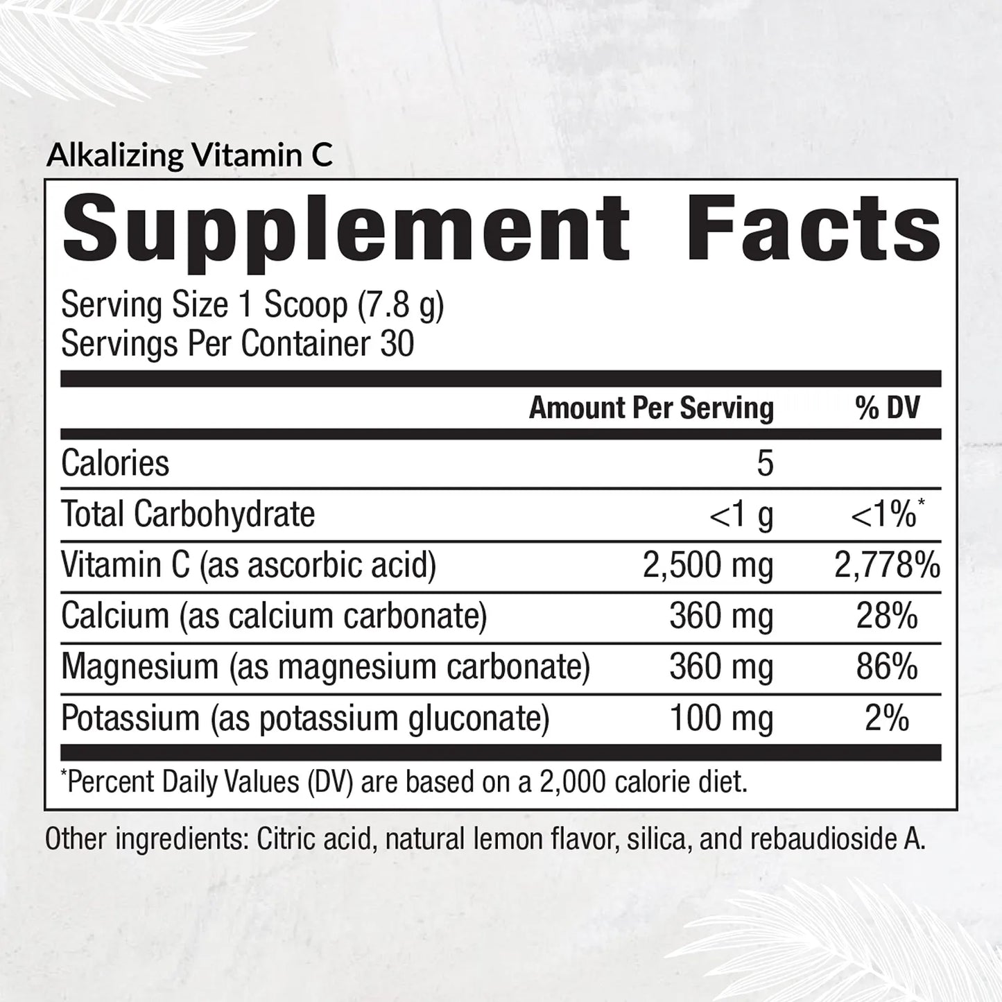 Vitamina C Alcalinizante Suplemento Inmunologico Potasio Magnesio Piel Radiante