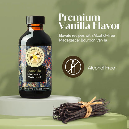Vainilla Natural Sin Alcohol 113 40ml Esencia Pura Para Postres Y Bebidas