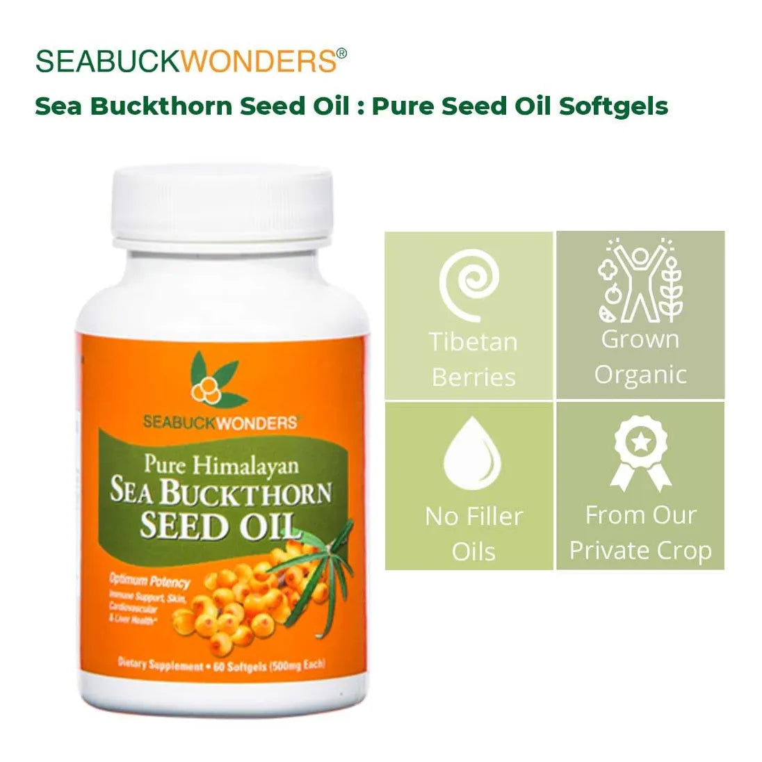 Aceite De Espino Amarillo Organico 60 Capsulas Blandas Puro Y Nutritivo