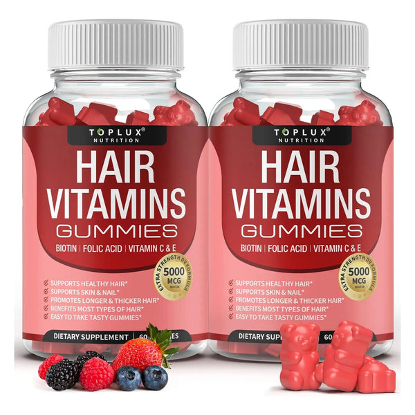 Gomitas Vitamínicas Para Cabello Crecimiento Rápido 5000 Mcg Biotina Usa