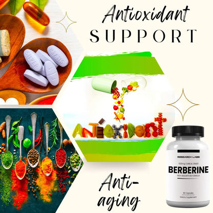 Berberina Clínica 1500mg Alta Absorción 180 Cápsulas Soporte Metabólico Y Cardíaco
