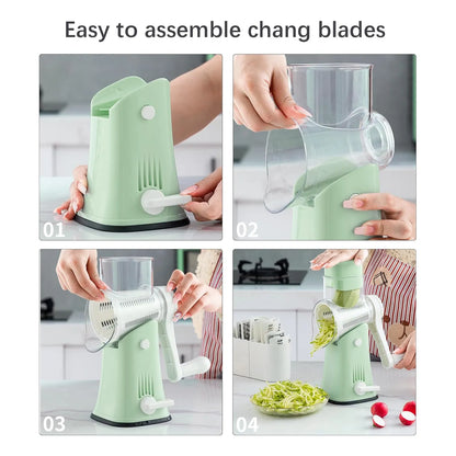 Rallador 5 En 1 Multifuncional Mandolina Verduras Queso Facil Limpieza