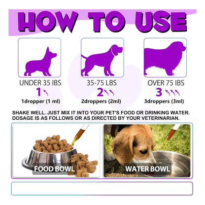 Multivitamínico Líquido 15 En 1 Para Perros Salud Corazón Huesos Articulaciones Piel