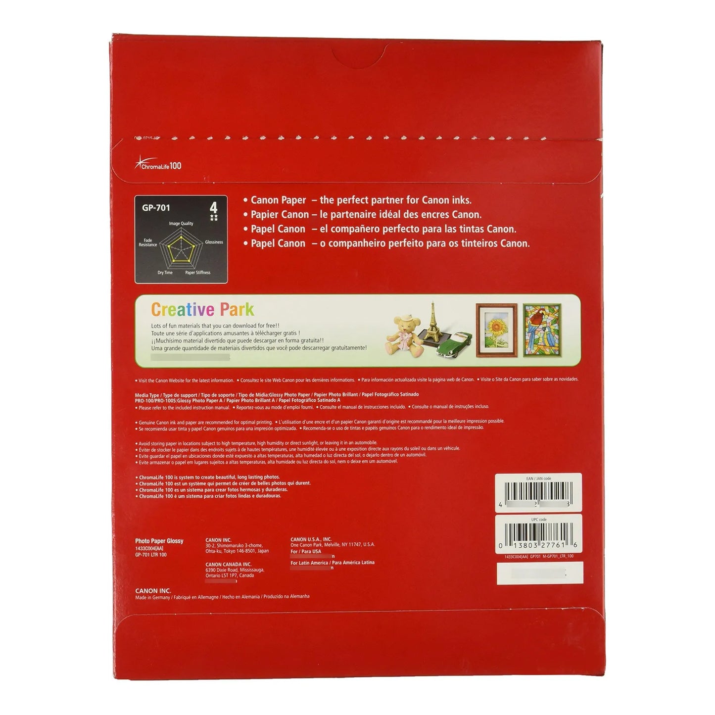 Papel Fotografia Brillante 8.5 X 11 Pulgadas 100 Hojas Alta Calidad