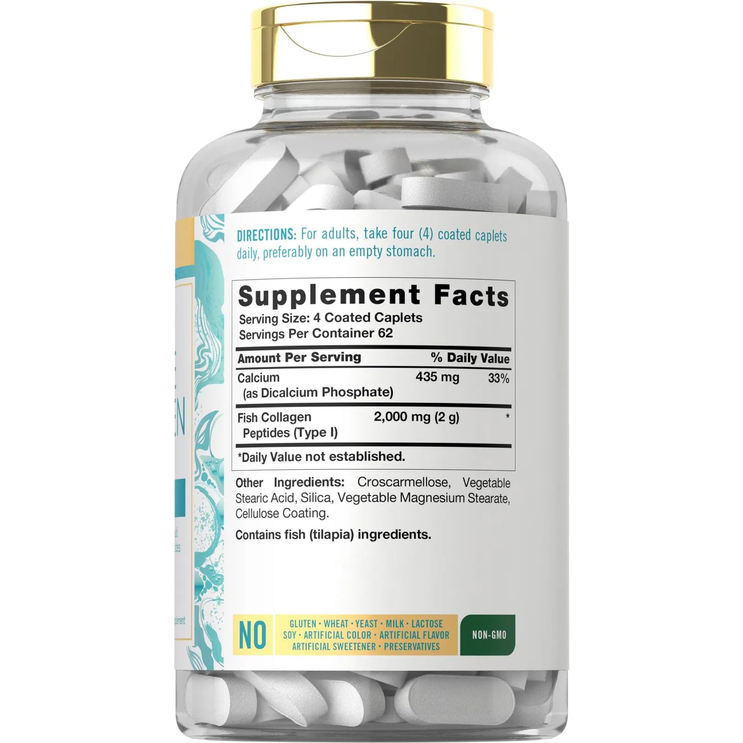 Pastillas De Colageno Marino 250 Capsulas Peptidos Naturales Piel Radiante