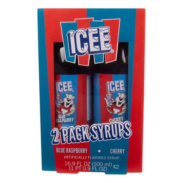 Jarabes ICEE Originales Frambuesa Azul Y Cereza Roja Para Granizados