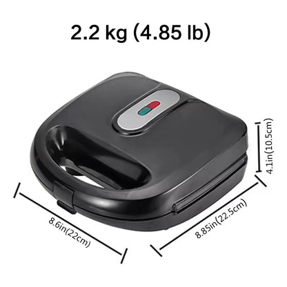 Máquina Eléctrica De Sándwich Gofres 4 En 1 Prensa Panini 750W Placas Antiadherentes