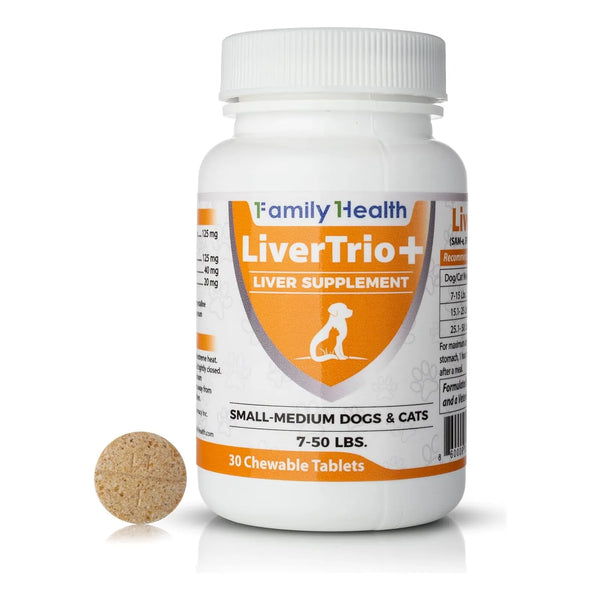 Tabletas Masticables Apoyo Hepático Perros Pequeños Medianos LiverTrio Plus