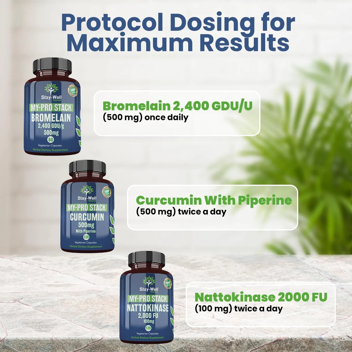 Suplemento Nattoquinasa 2000 Fu Bromelina 500 Mg Curcumina 500 Mg Protocolo Completo 60 Dias