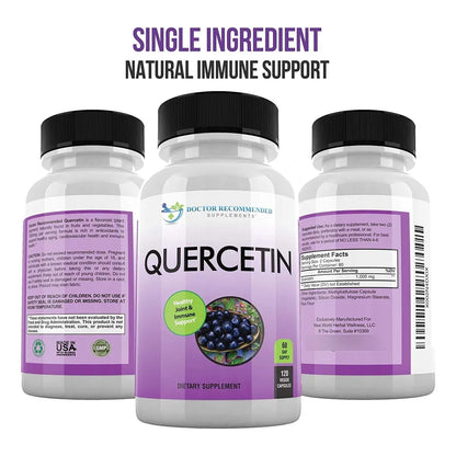 Quercetina 1000 Mg 120 Capsulas Suplemento Cardiovascular E Inmunologico Vegano