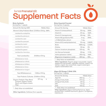 Multivitamínico Prenatal 4 En 1 Con Probióticos Hierro DHA Kit Para Embarazo Saludable