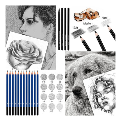 Kit De 72 Suministros Artísticos Profesionales Lápices De Colores Y Bocetos
