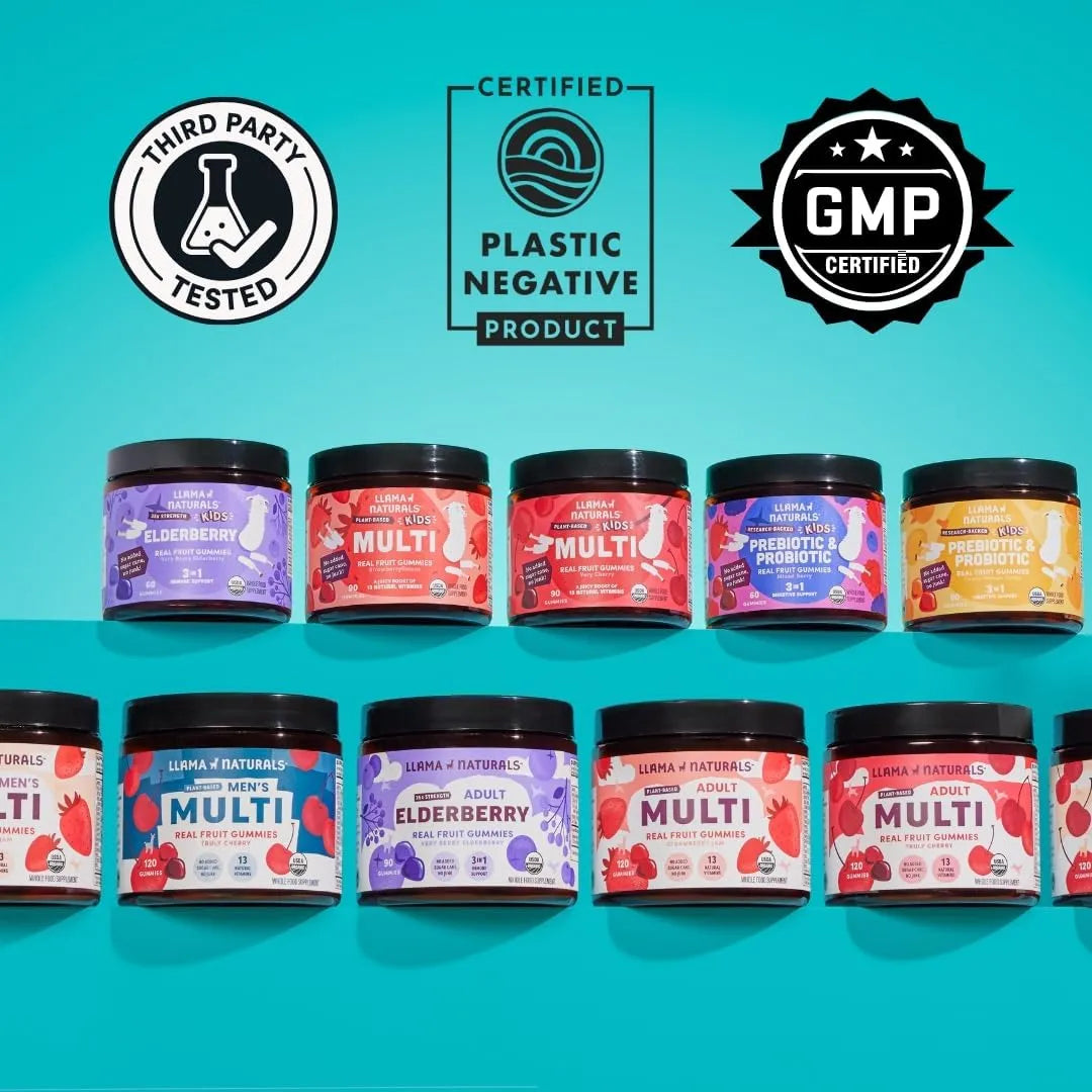 Llama Naturals Gomitas Multivitamínicas Para Niños Veganas Con Fruta Real