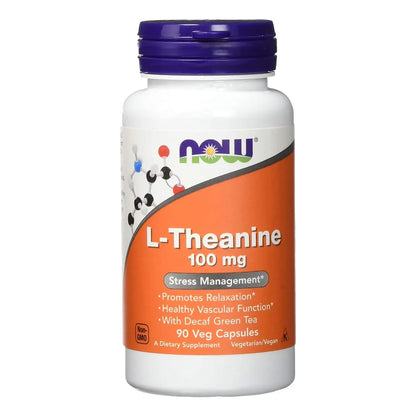 L Teanina 100mg 90 Capsulas NOW Foods Relajacion Concentracion Sin Somnolencia