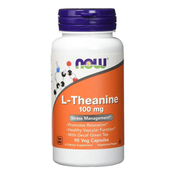 L Teanina 100mg 90 Capsulas NOW Foods Relajacion Concentracion Sin Somnolencia
