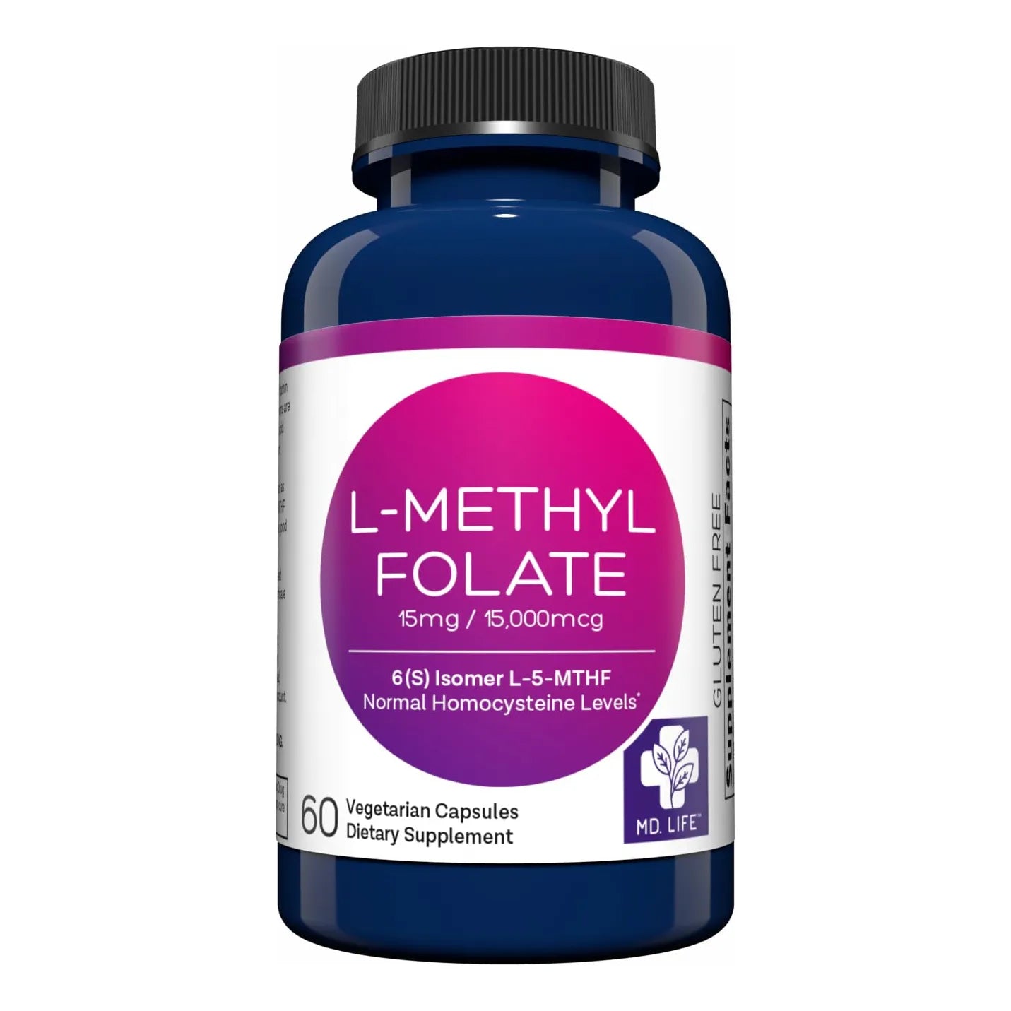 Md Life L Metilfolato 15 Mg 60 Capsulas Veganas Folato Activo Energia Y Enfoque