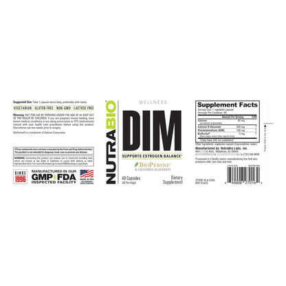 Suplemento DIM 100 Mg 60 Capsulas Equilibrio Hormonal Piel Sana