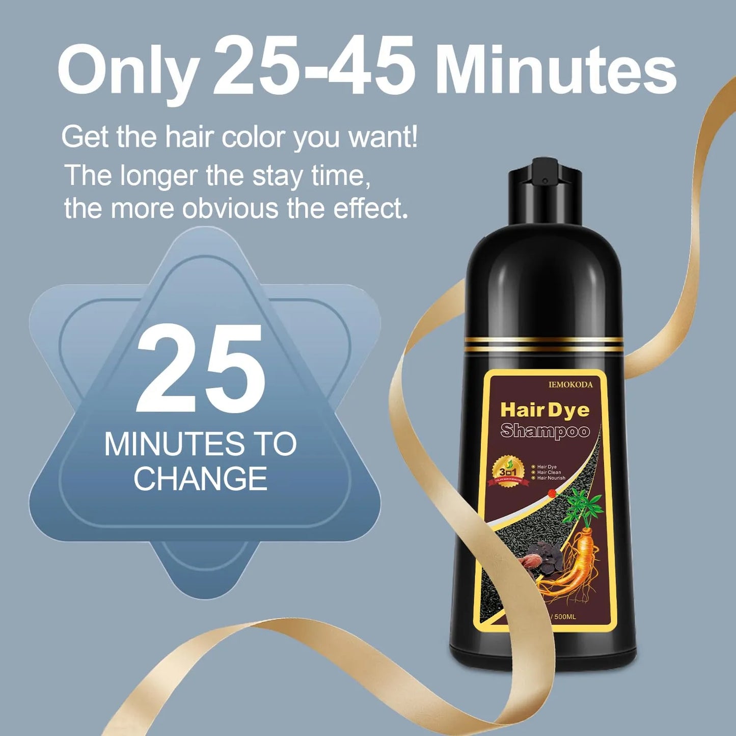 Champú Colorante Cabello Rojo Vino 3 En 1 Limpia Tiñe Y Nutre 16.9 Onzas