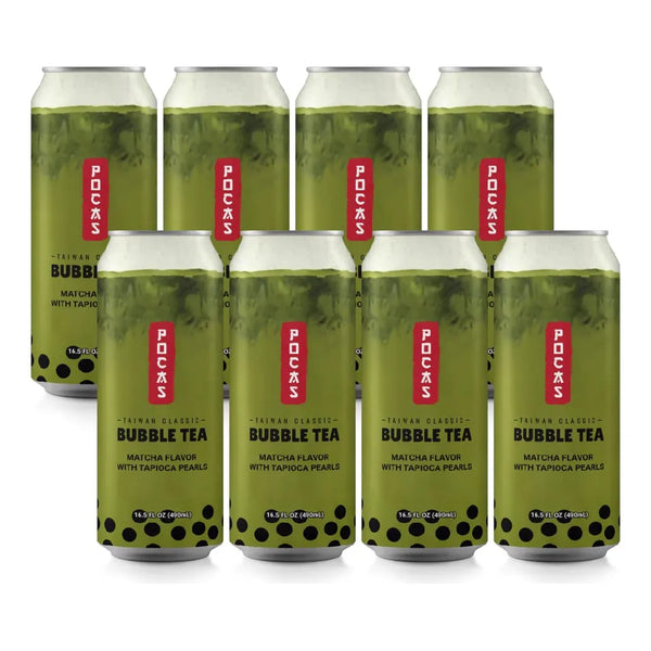 Té De Burbujas Matcha Con Perlas De Tapioca Listo Para Beber Pack De 8 Lata 16.5 Onzas