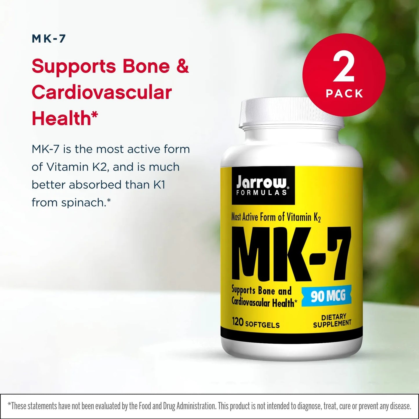Vitamina K Mk7 90 Mcg 120 Capsulas Blandas Paquete Doble Huesos Fuertes Corazon Sano