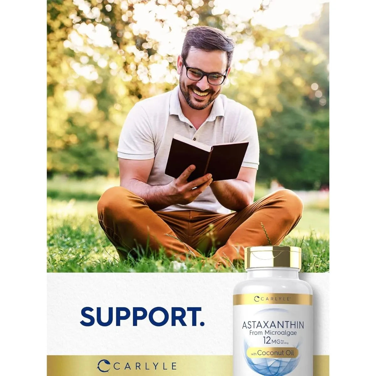 Carlyle Astaxanthin 12mg 120 Softgels Suplemento Antioxidante Natural - Imagen 6