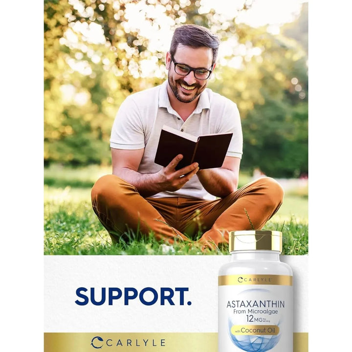 Carlyle Astaxanthin 12mg 120 Softgels Suplemento Antioxidante Natural - Imagen 6