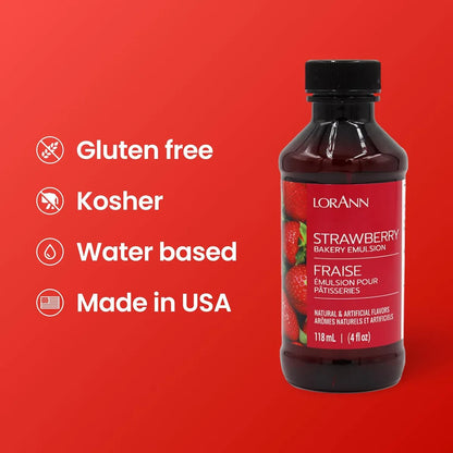 Emulsion Fresa Para Panaderia Botella 113 Gramos Sabor Natural Y Versatil