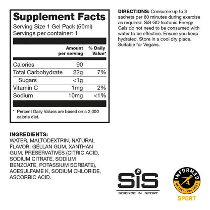 Gel Energético Isotónico Sis Tropical X6 Und Carbohidratos Rápidos Sin Azúcar
