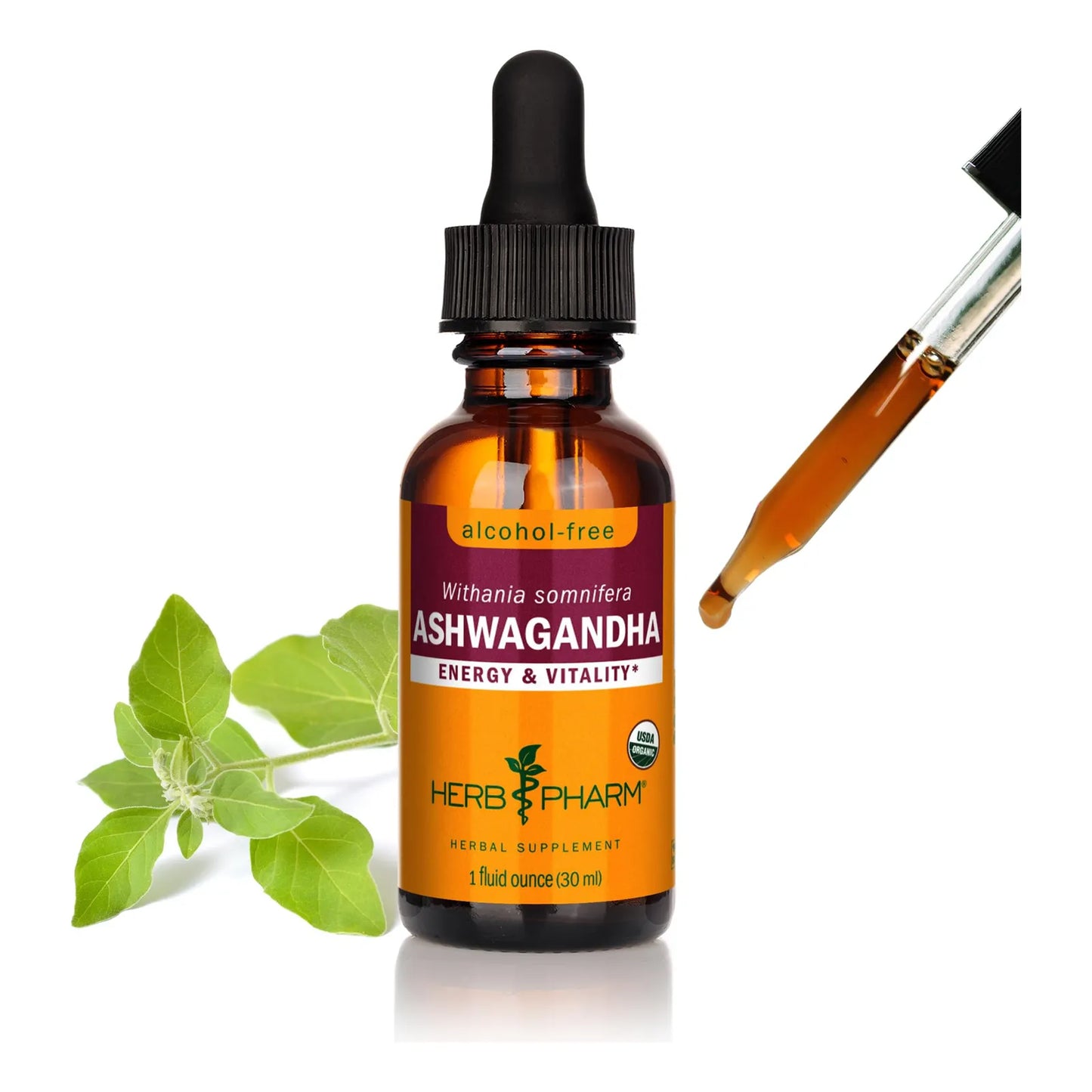 Extracto Liquido Organico De Ashwagandha Sin Alcohol Soporte Animo Vegano