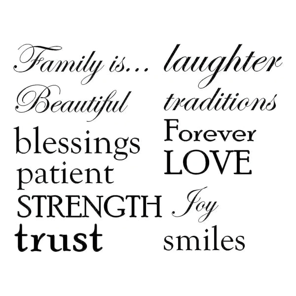 Conjunto 12 Palabras Citas Familiares Vinilo Pared Peg Decoracion Hogar