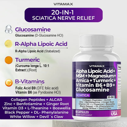 Cápsulas Para Aliviar El Nervio Ciático Con Ácido Fólico Y Glucosamina