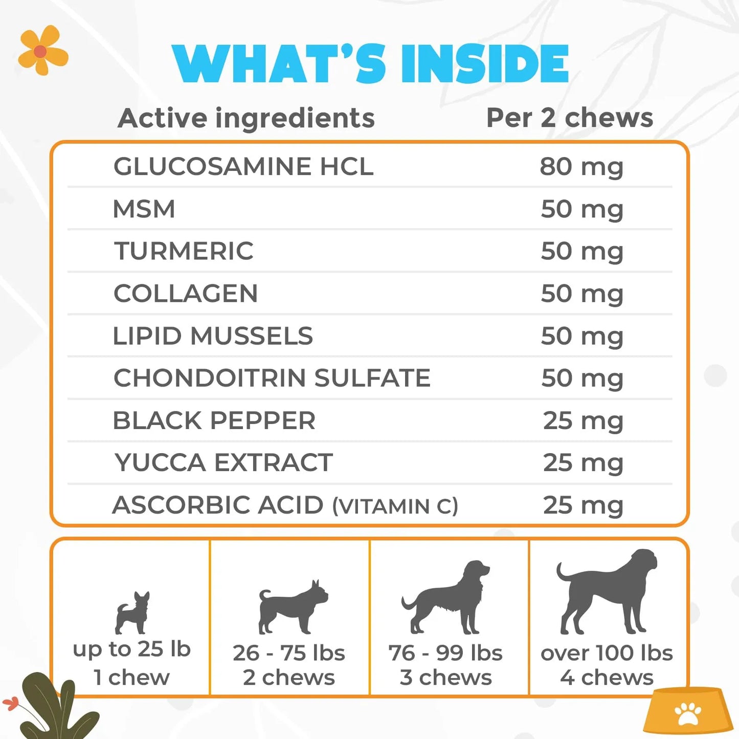 Masticables Glucosamina HCL Para Perros Alivio Articular Sabor Pollo 150 Unidades