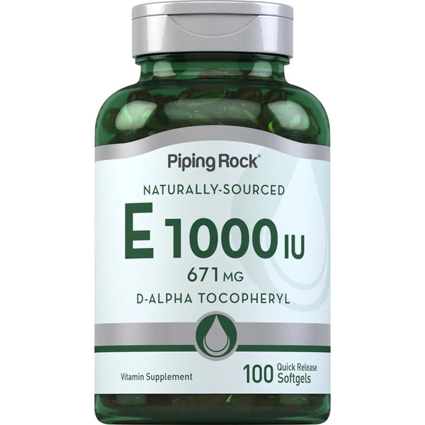 Vitamina E 1000 UI Cápsulas Blandas D Alfa Tocoferol Antioxidante Piel Y Salud 100 Unidades