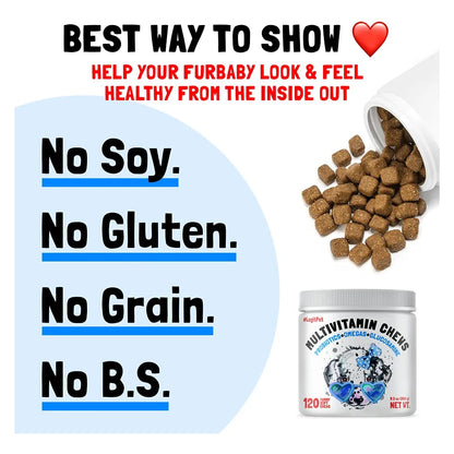 Vitaminas Masticables Para Perros Con Glucosamina Y Probióticos 120 Unidades