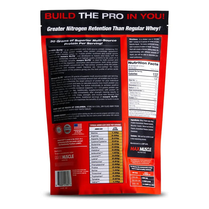 Maxpro Elite Proteina De Suero En Polvo 30g Sin Azucar Bcaa