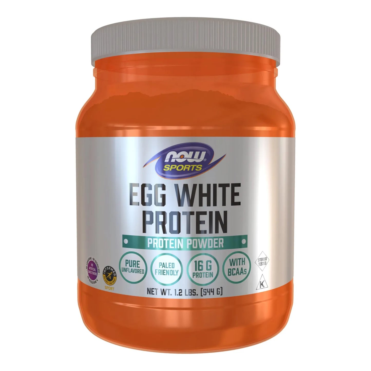 Proteína De Clara De Huevo En Polvo 1.2 Kg Con Bcaas Sin Sabor NOW Sports Nutrition