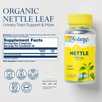 Cápsulas De Hojas De Ortiga 450 Mg Soporte Renal Y Energía Natural Vegano