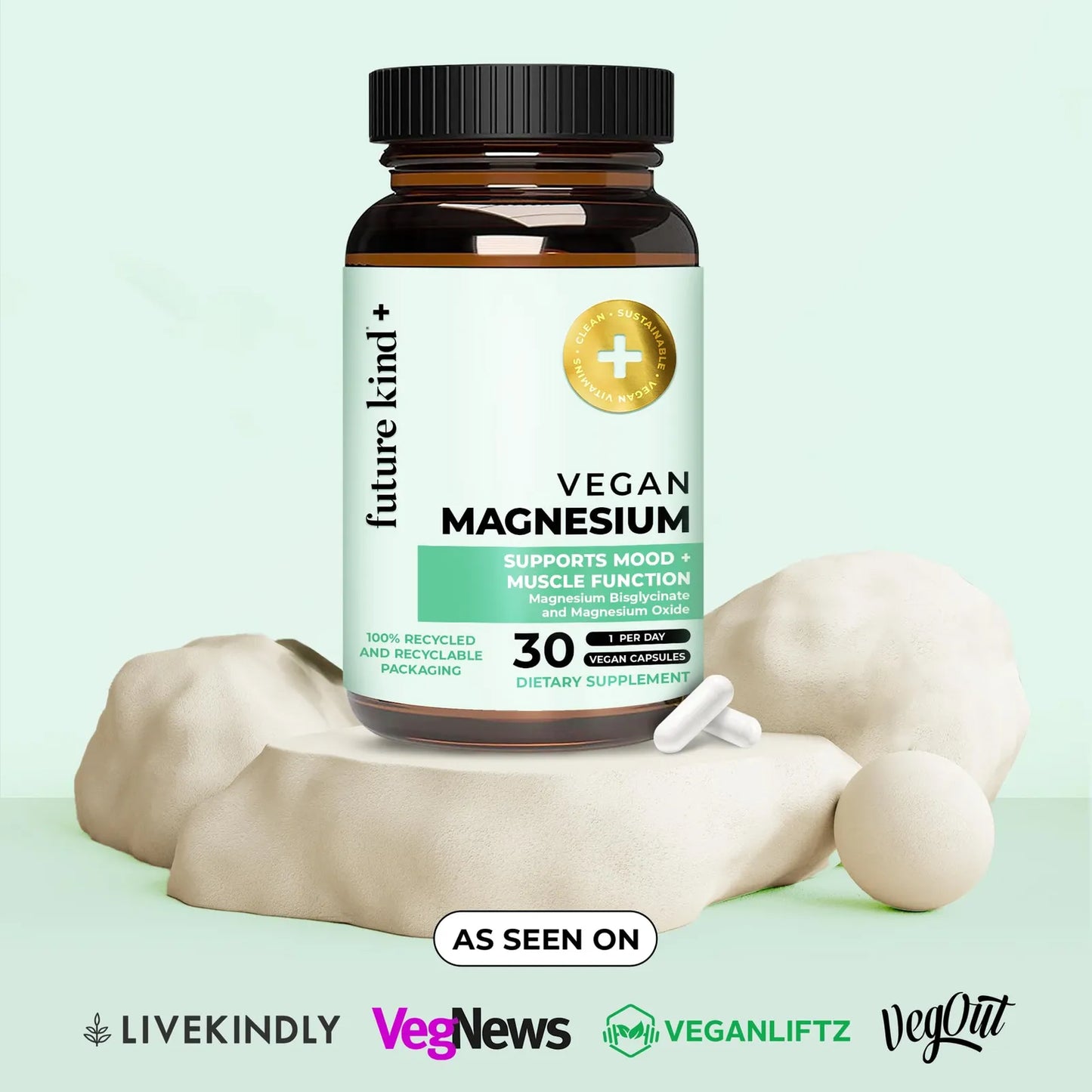 Capsulas De Magnesio Quelatado Vegano 30 Unidades 6X Mas Potente Y Biodisponible