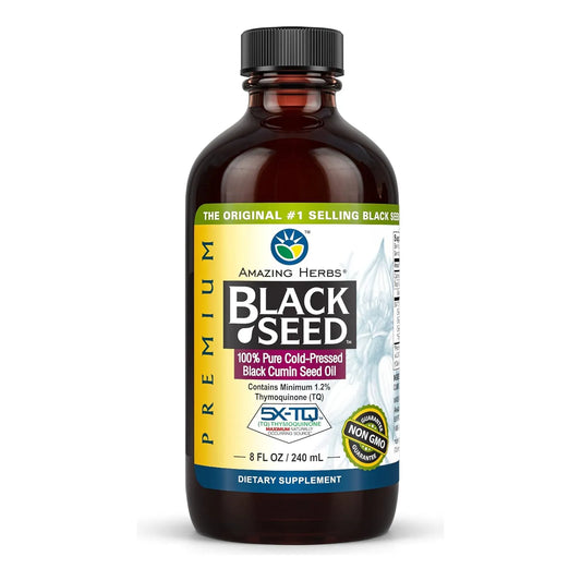 Aceite De Semilla Negra Prensado En Frio Amazing Herbs 240ml Salud Digestiva E Inmunologica