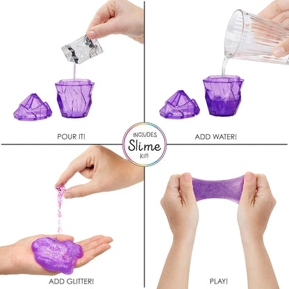Muñeca Rainbow High Violeta Con Kit Slime Brillante Y Mascota Yeti Articulada 11 Pulgadas