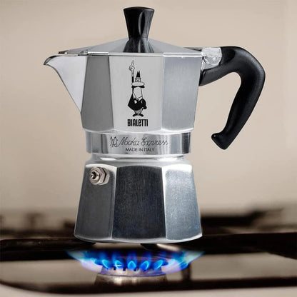 Cafetera Bialetti Moka Express 1 Taza Plateada Café Italiano Tradicional