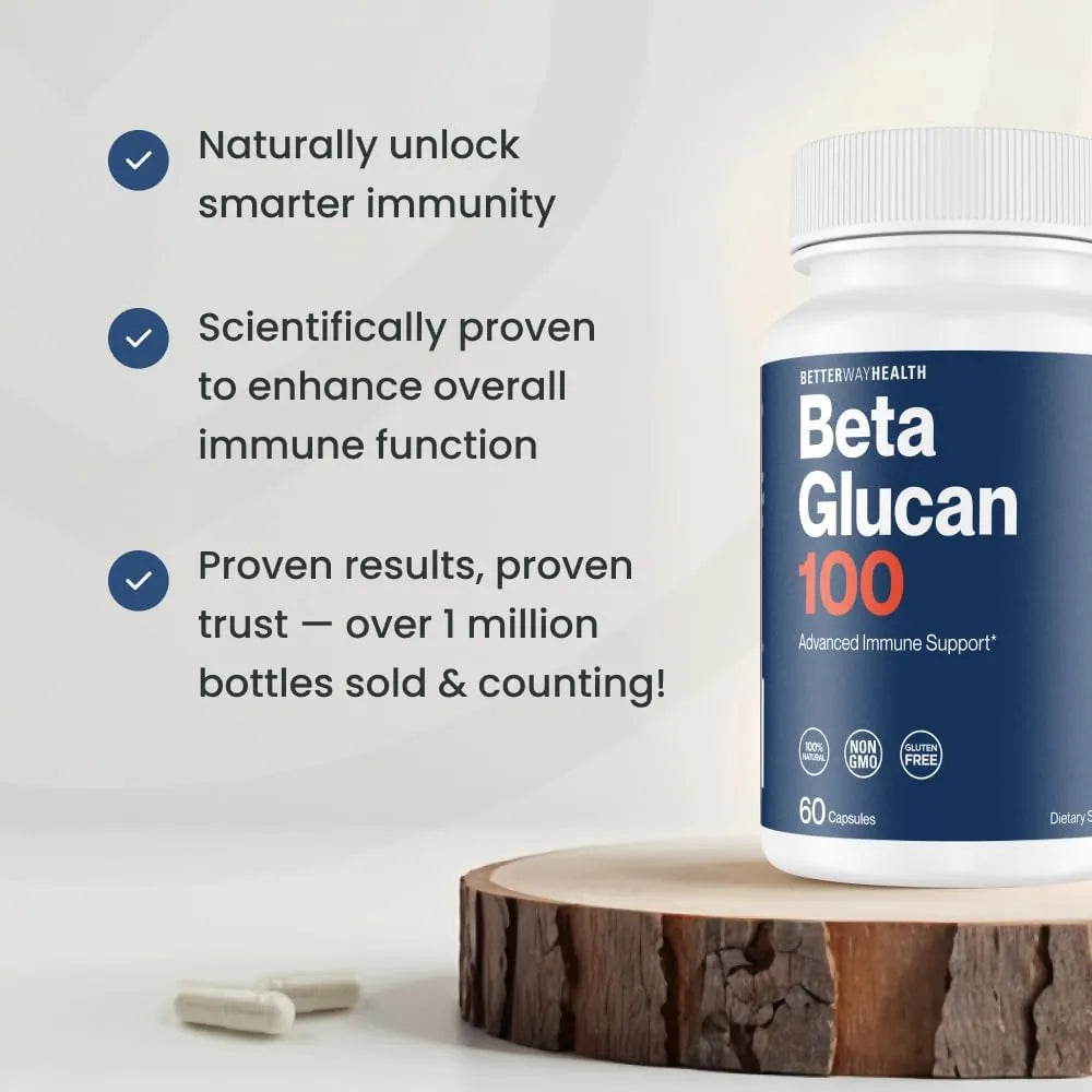 Beta Glucano 100 Mg Puro Refuerzo Inmunologico Clinico Eficaz 60 Capsulas