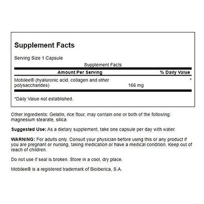 Complejo De Ácido Hialurónico 166 Mg 60 Cápsulas Hipoalergénico Salud Articular Y Piel