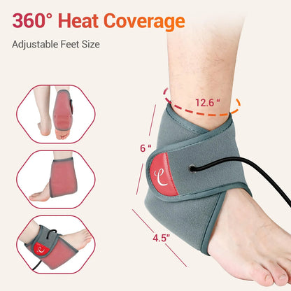 Almohadilla Termica Portatil USB Para Tobillo Y Pies Con 3 Niveles De Calor Alivio Dolor Tendinitis