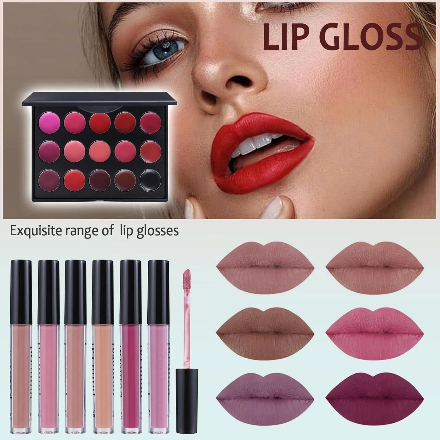 Kit Completo De Maquillaje 40 Sombras Labiales Y Brochas Regalo Ideal
