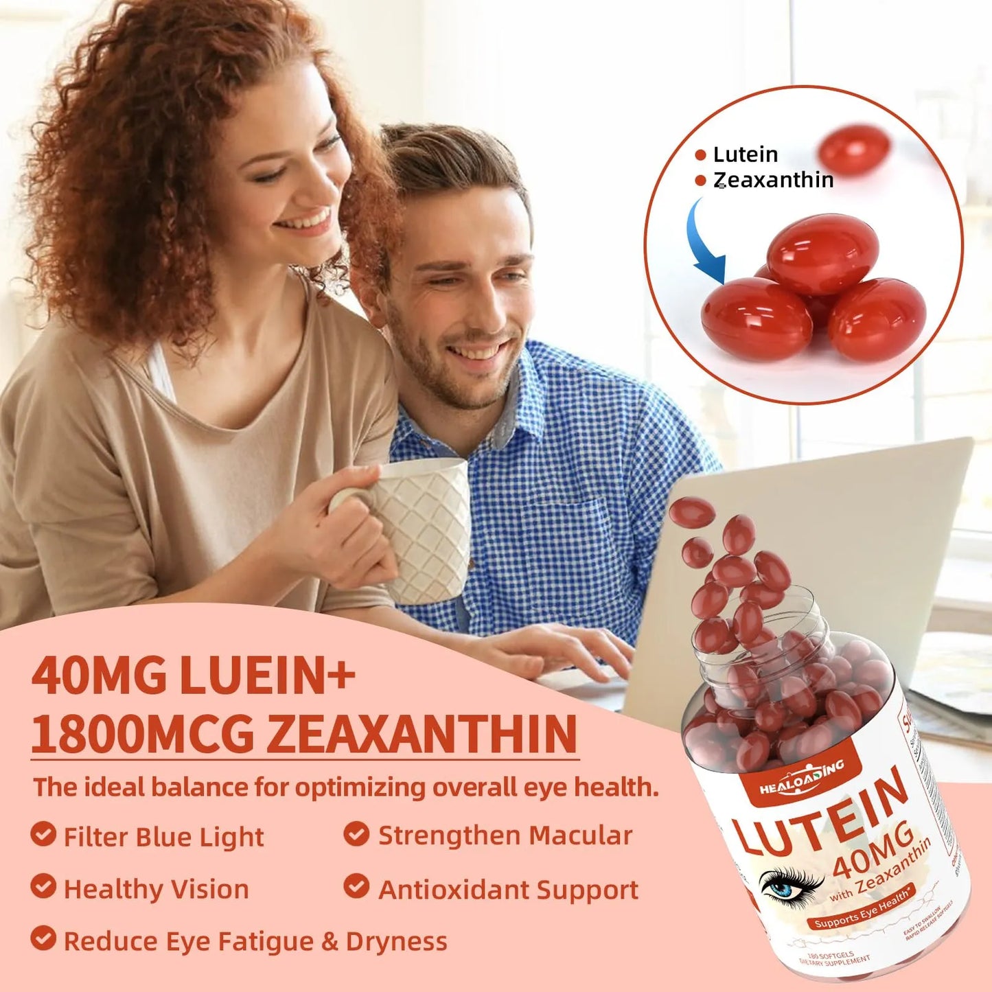 Cápsulas Blandas Luteína Zeaxantina Omega 3 Vitaminas C E Mejora Visión