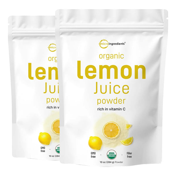 Paquete De 2 Polvo De Jugo De Limon Organico Rico En Vitamina C Para Bebidas Y Batidos