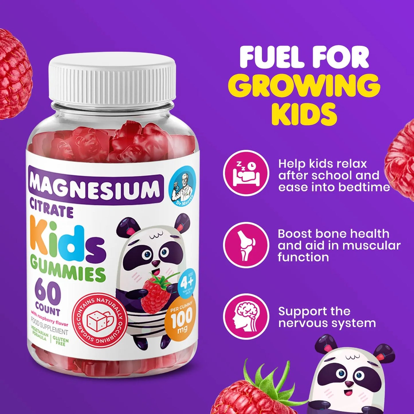 Gomitas De Magnesio Calmantes Adultos 200 Mg 60 Unidades Niños 60 Unidades