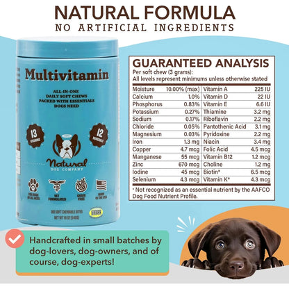 Masticables Naturales Multivitamínicos Para Perros 180 Piezas Sabor Mantequilla De Maní Y Tocino